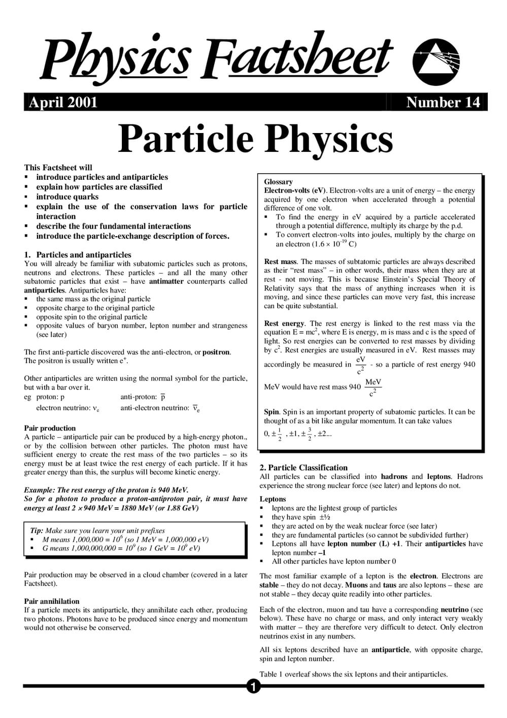 14 Particle Physics