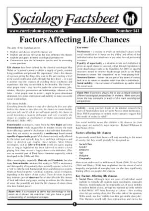 141 Factors Affecting Life Chances