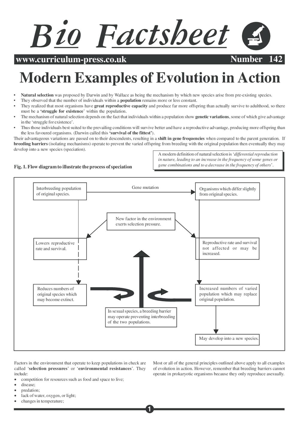Modern Examples of Evolution in Action - Curriculum Press