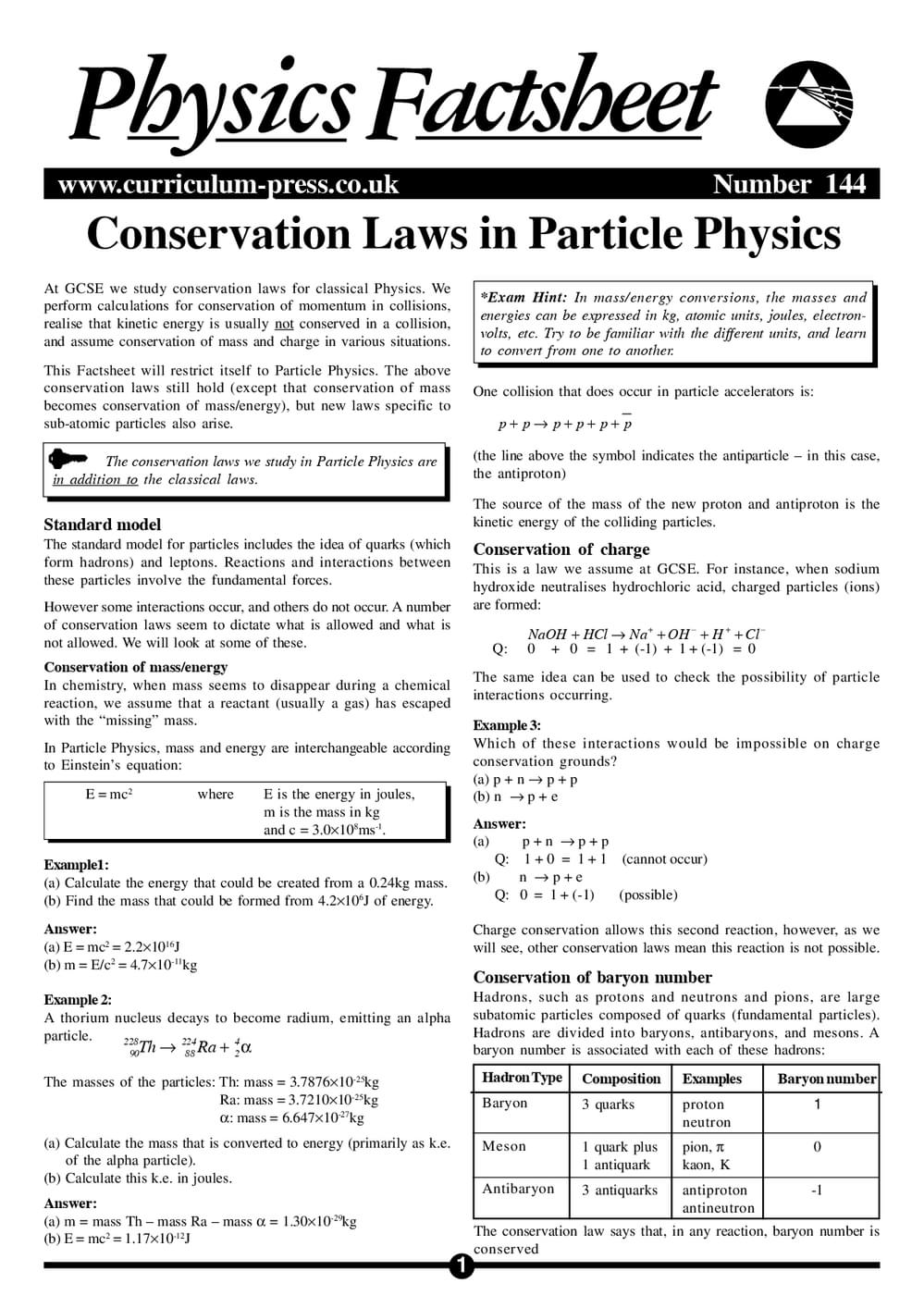 144 Con Laws Particles