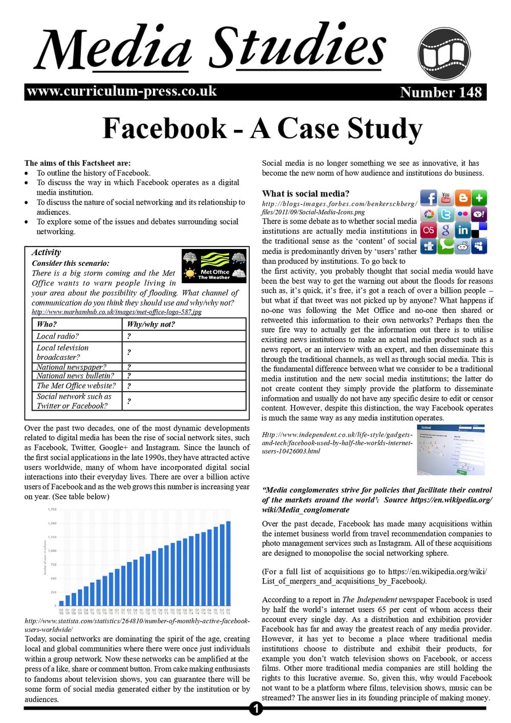 Facebook Case Study Slideshow Curriculum Press - Facebook - A Case Study