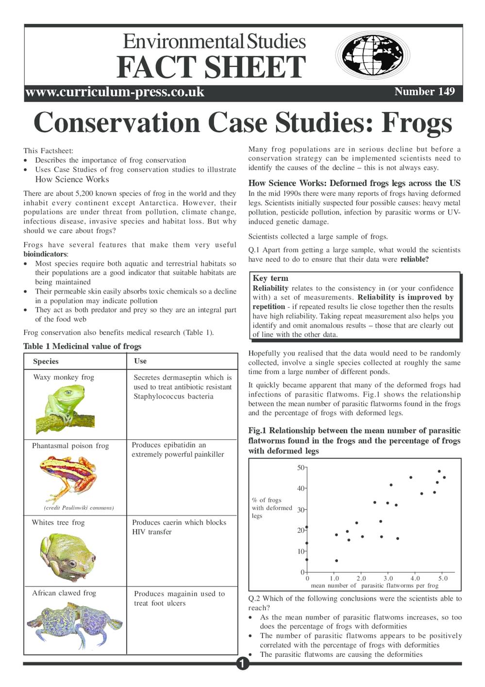 Conservation Case Studies: Frogs - Curriculum Press