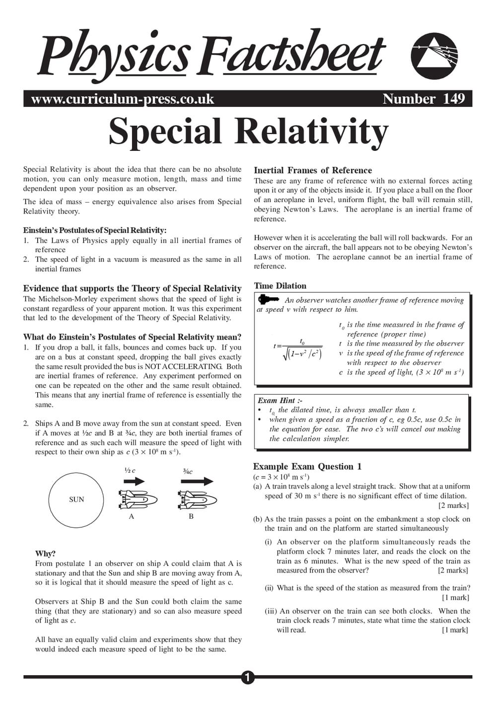 149 Special Relativity