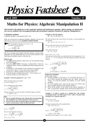 15 Algebraic Manipulation Ii