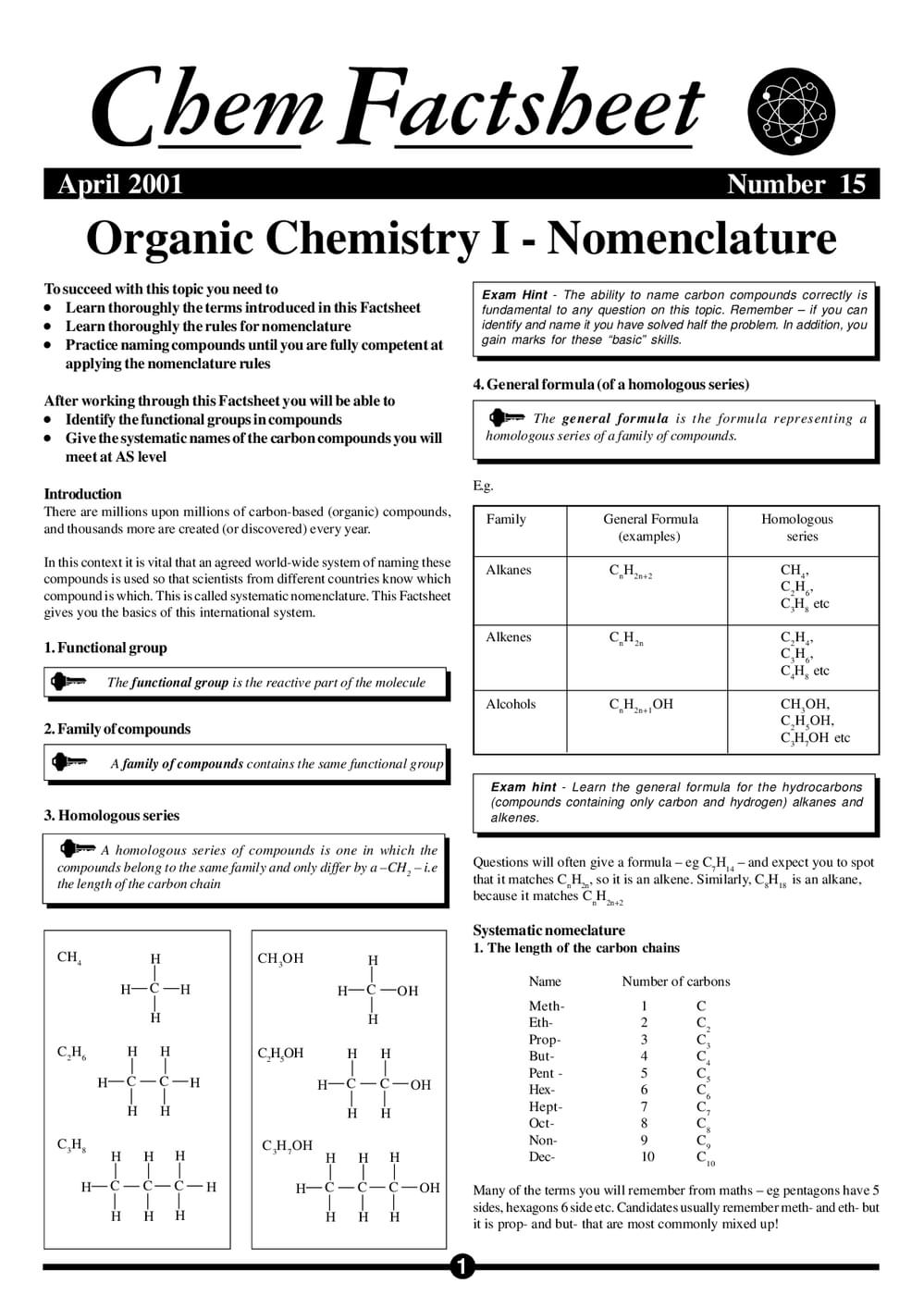 15 Organic Nomenclature