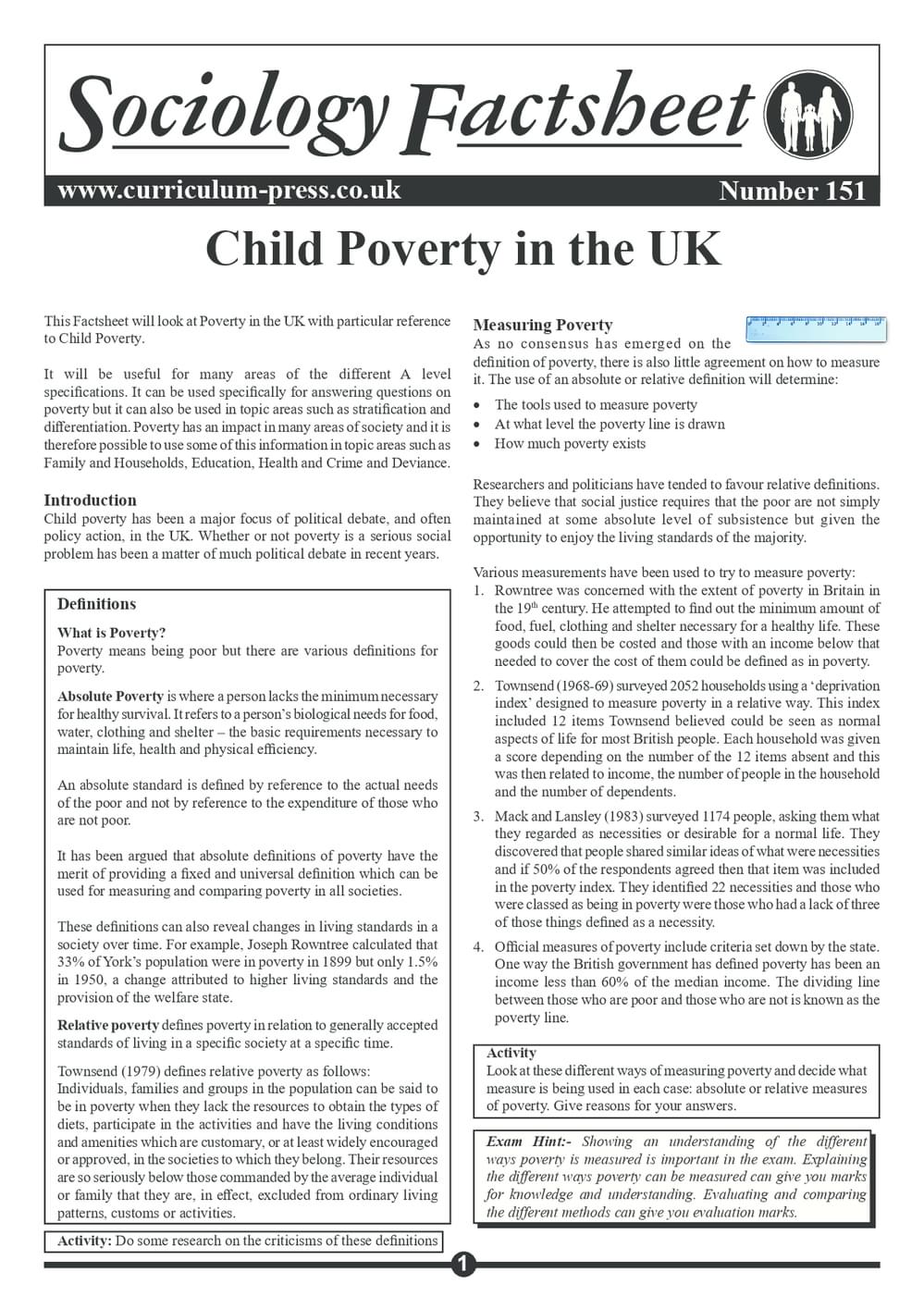 151 Child Poverty In The Uk