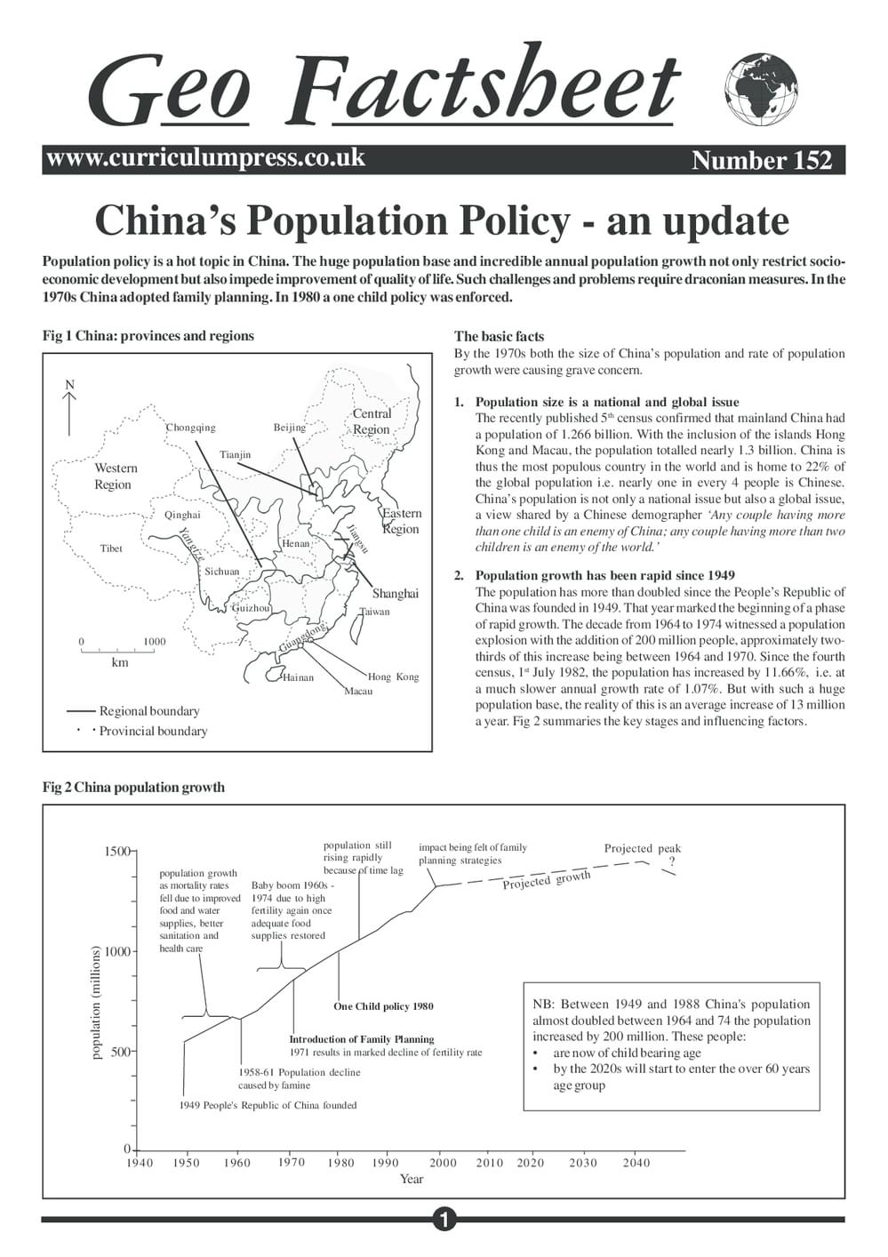 Curriculum Press - China’s Population Policy - An Update