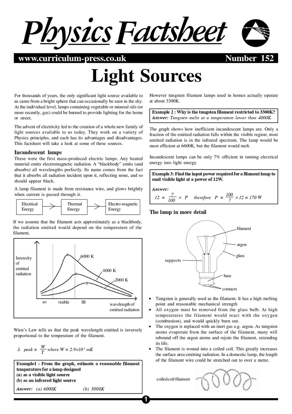 Light Sources Pdf Light Sources - Curriculum Press