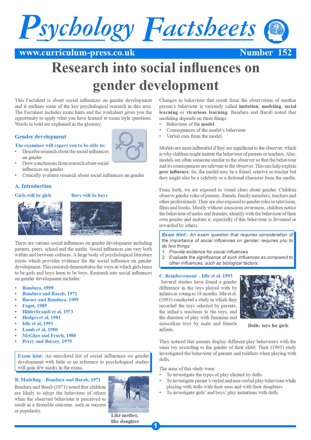 152 Social Influences Gender Development