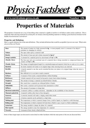 156 Prop Of Materials