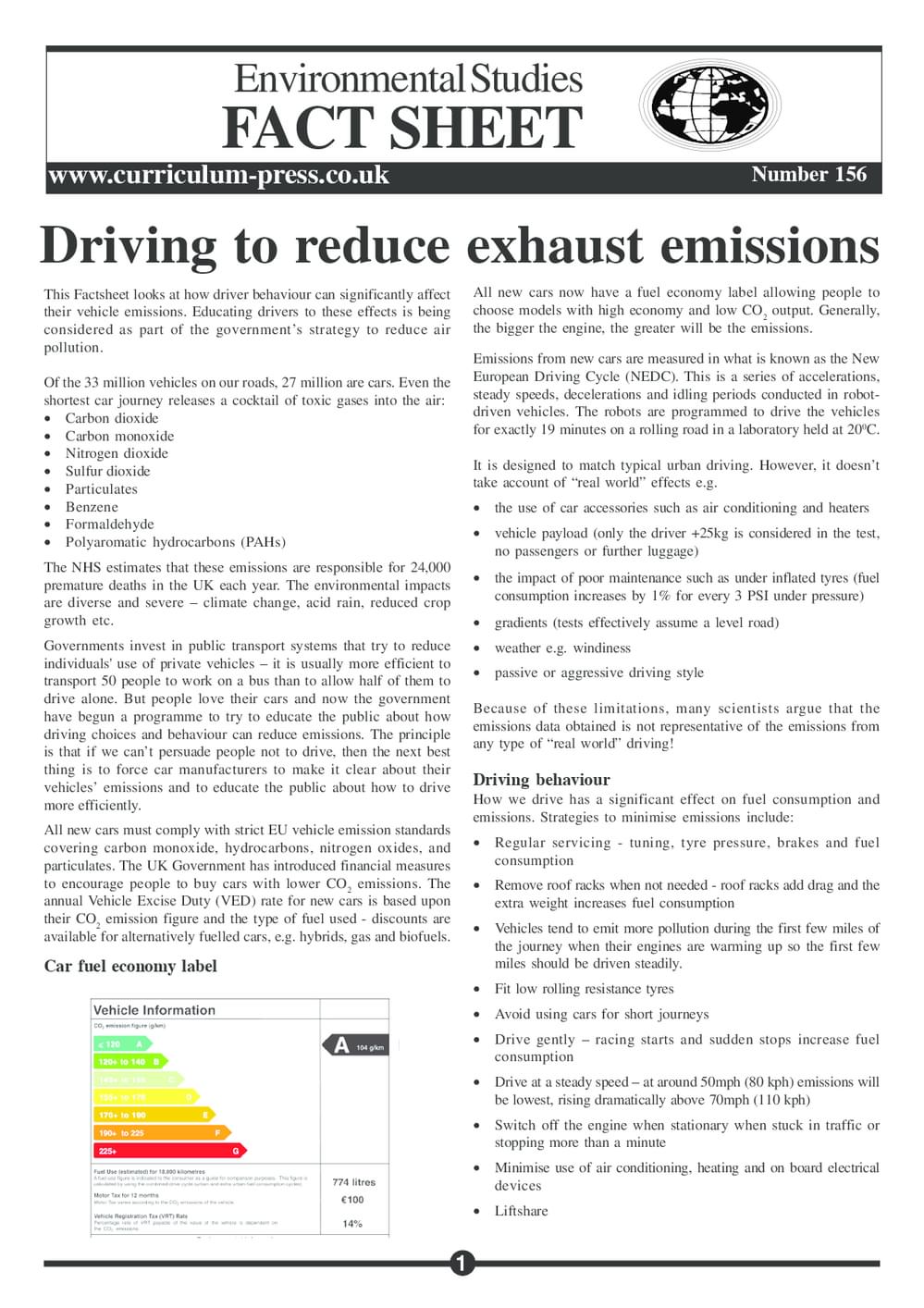 156 Reduced Emissions