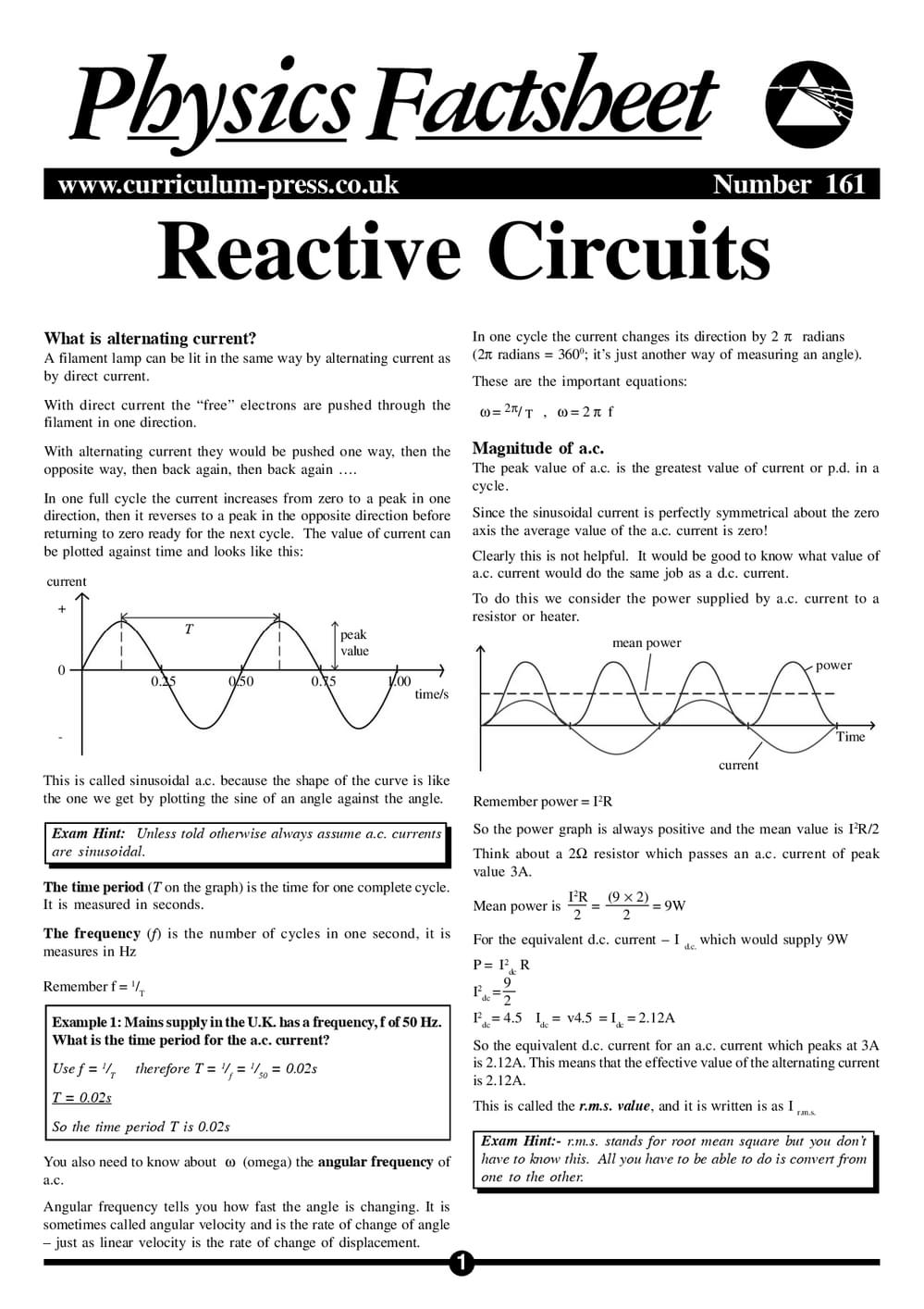 161 Reactive Circuits