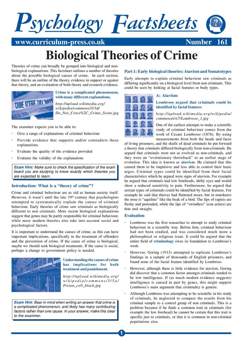 161 Biological Theories Of Crime