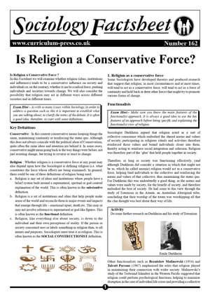 162 Religion A Conservative Force