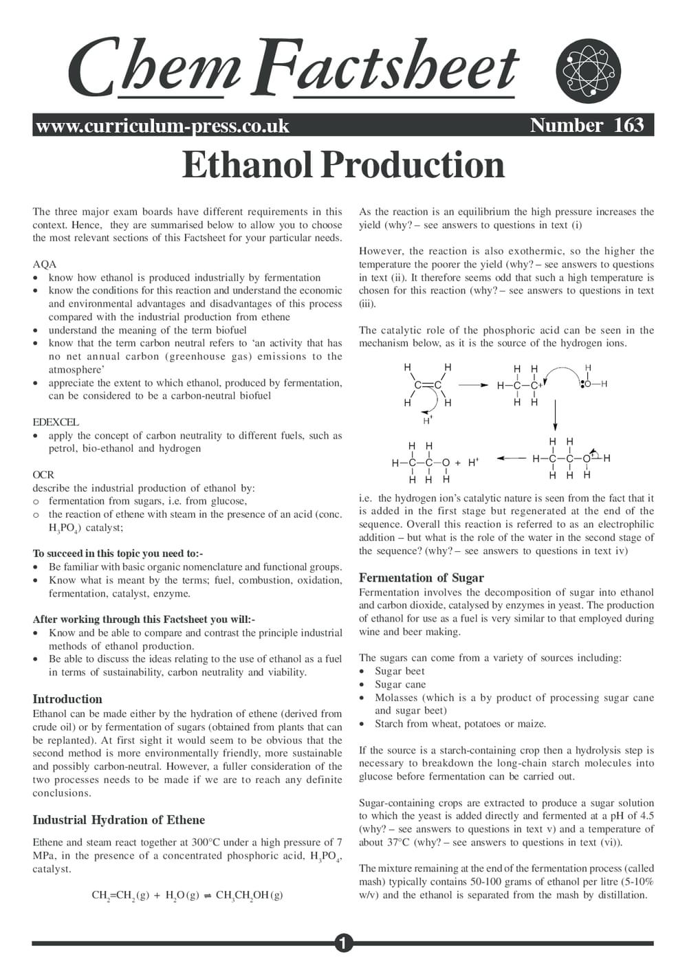 163 Ethanol Product