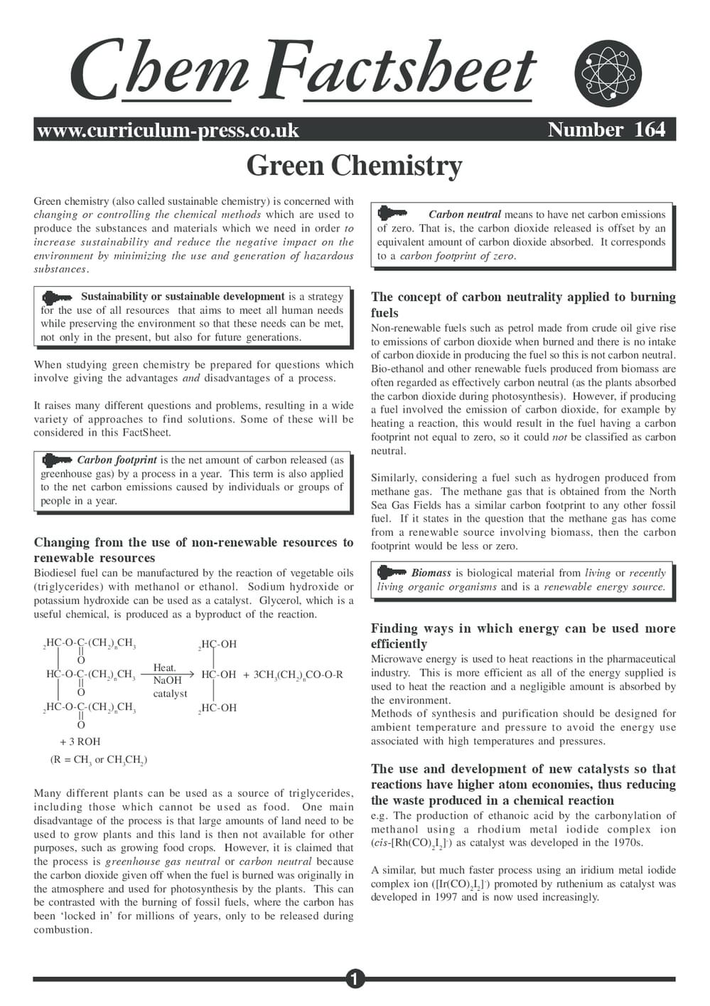 164 Green Chemistry