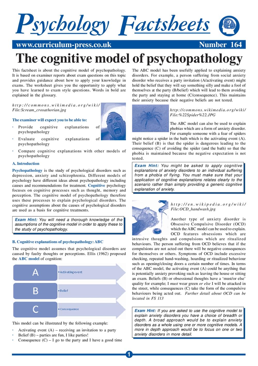 164 The Cognitive Model Of Psychopathology