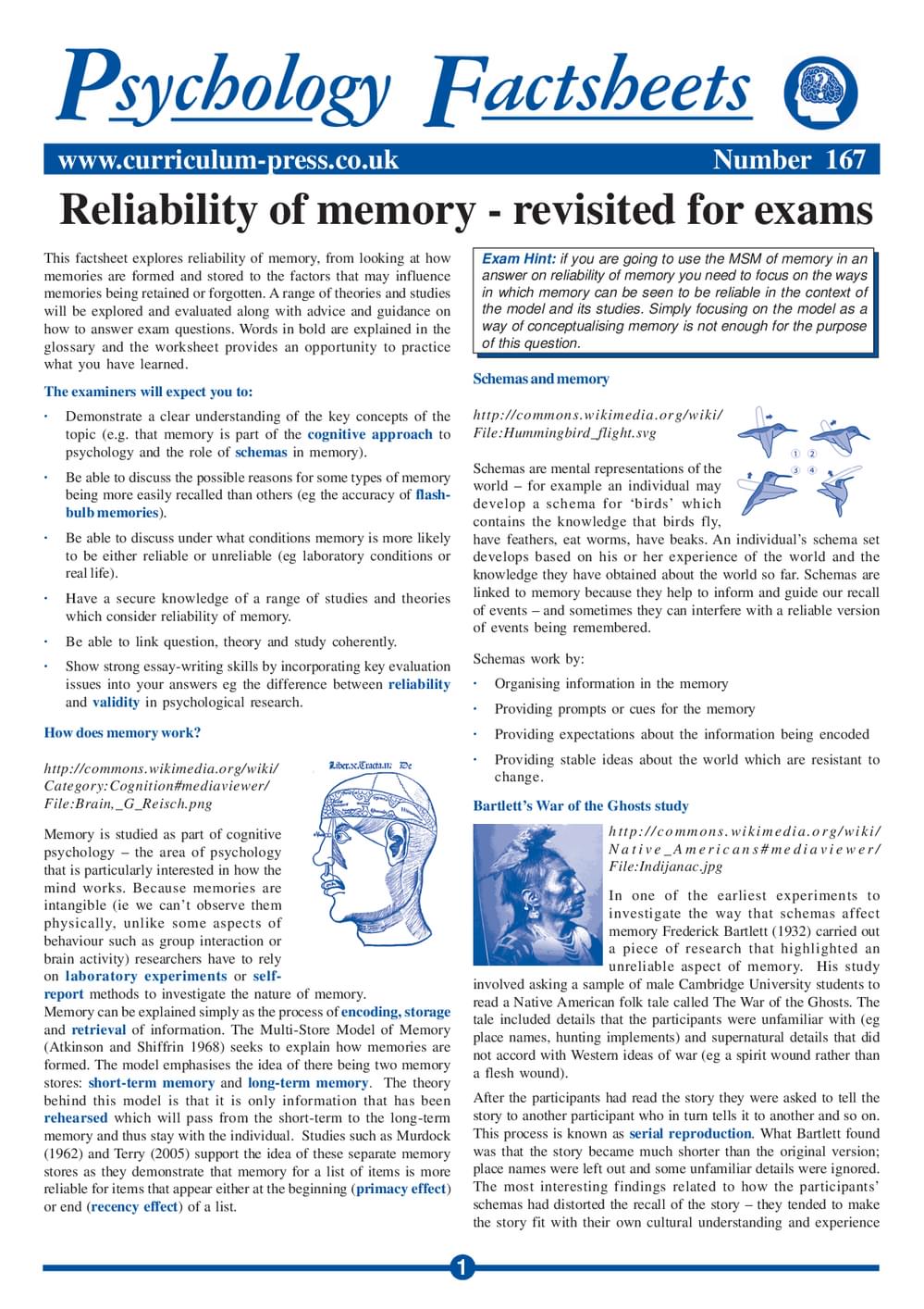 Curriculum Press - Reliability of Memory - Revisited for Exams