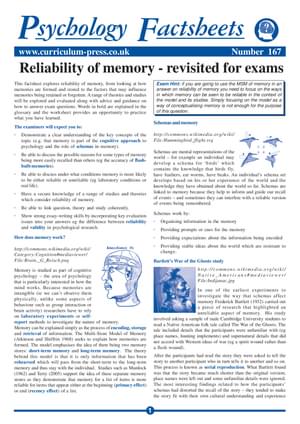 167 Reliability Of Memory Revisited
