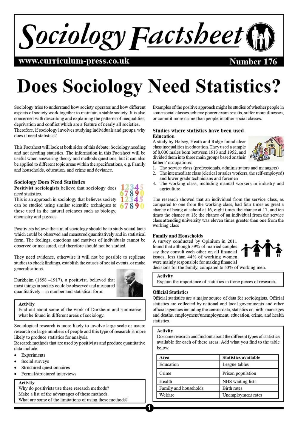 176 Does Sociology Need Statistics