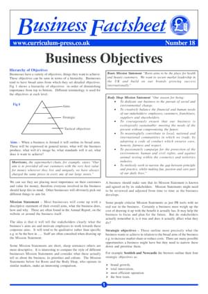 18 Business Objectives