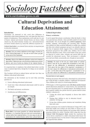 181 Cultural Deprivation And Education Attainment