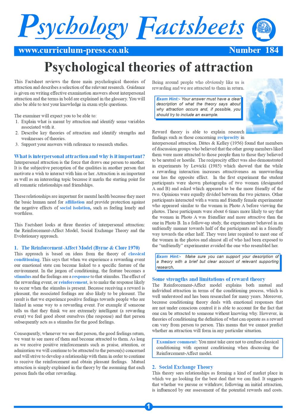 184 Psychological Theories Of Attraction