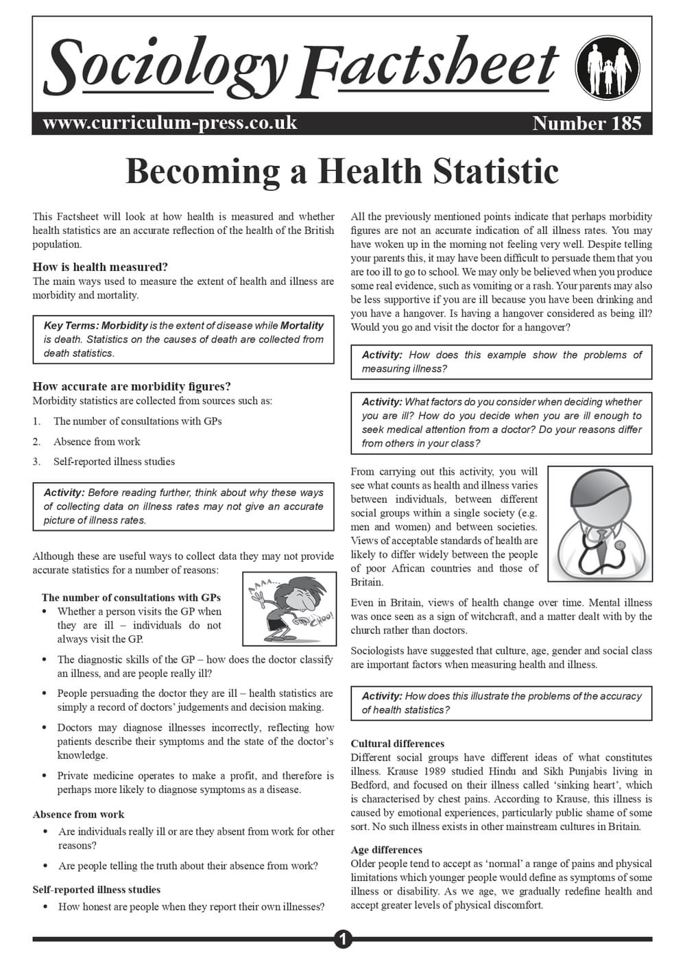 Health Statistics Course Becoming a Health Statistic - Curriculum Press