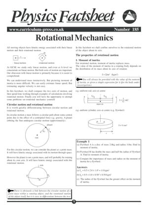 185 Rotational Mechanics