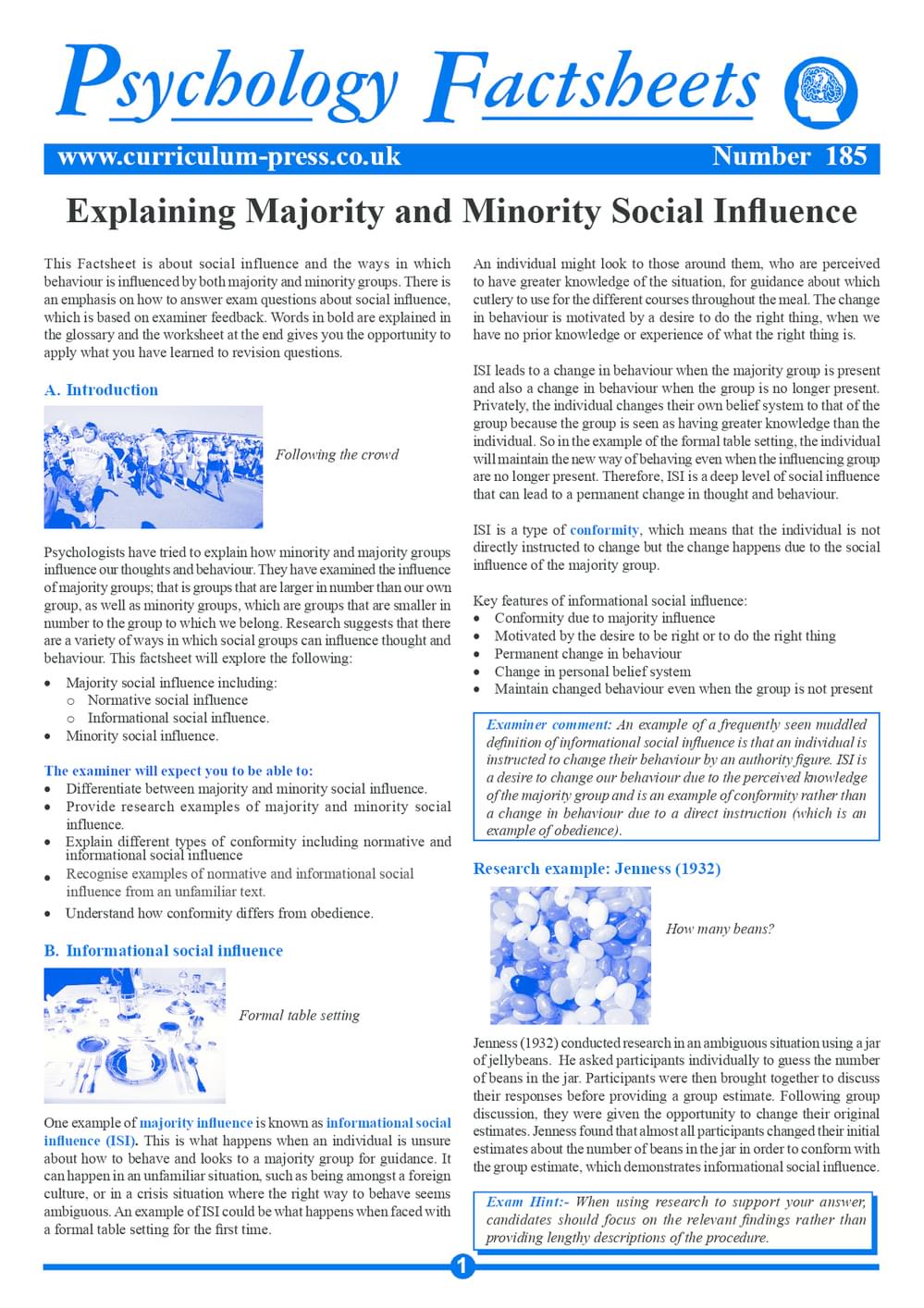 185 Explaining Majority Minority Social Influence