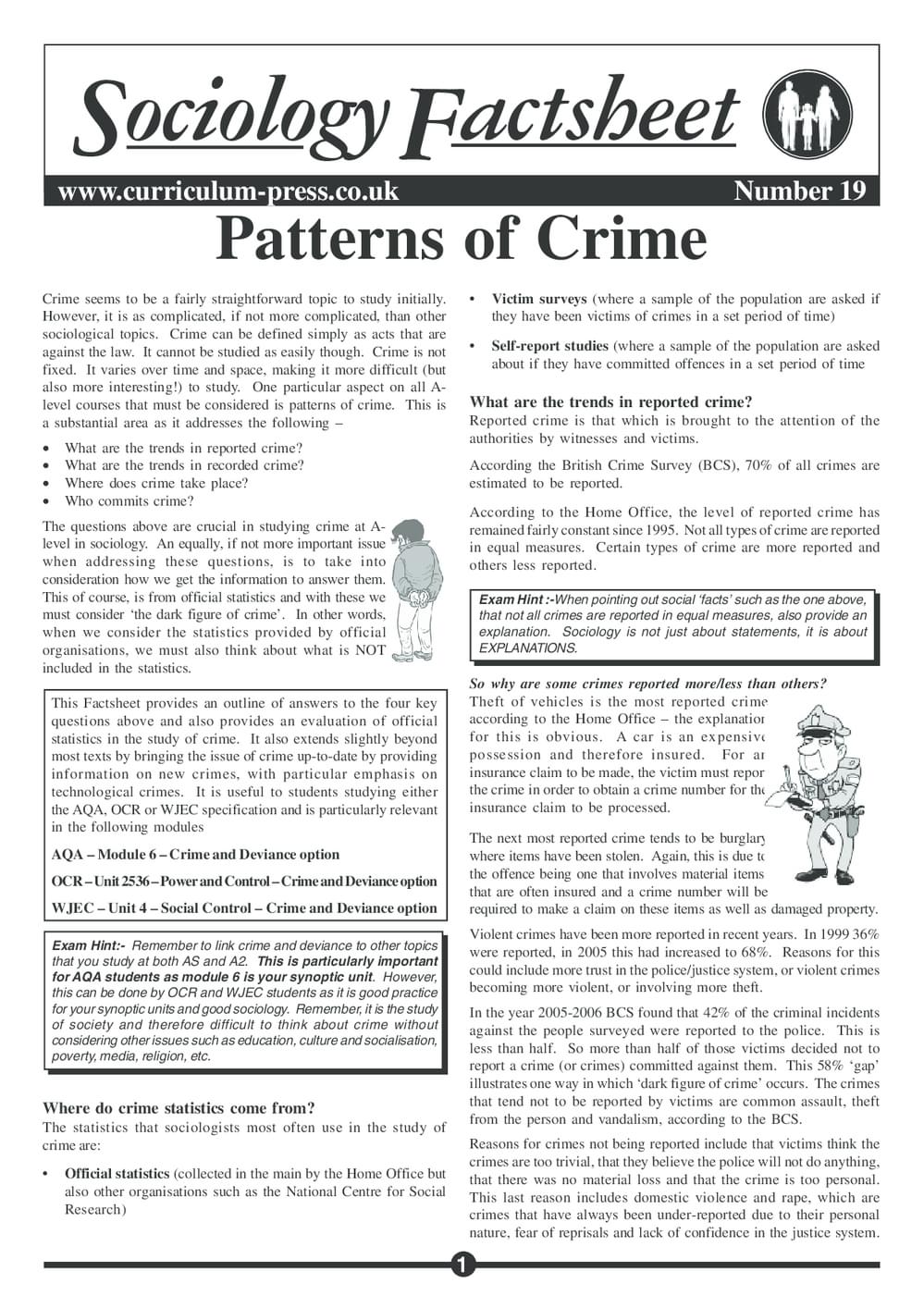 Curriculum Press - Patterns of Crime