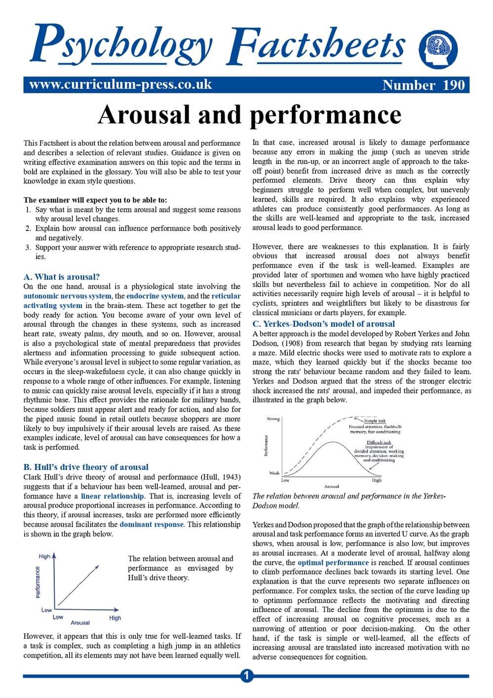 190 Arousal And Performance