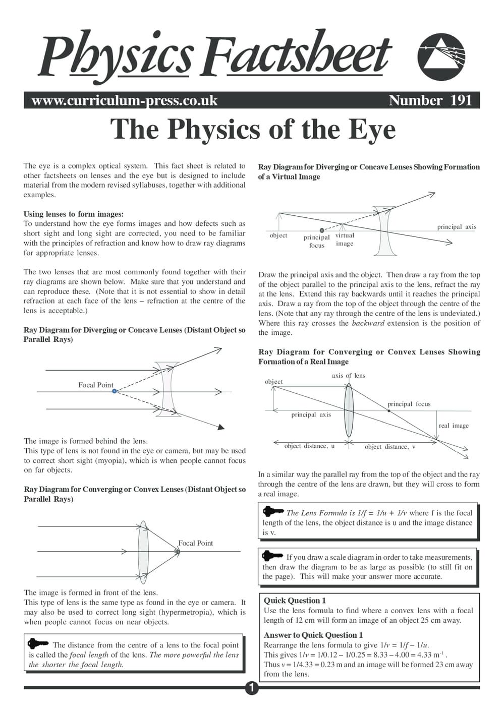 191 Physics Of Eye