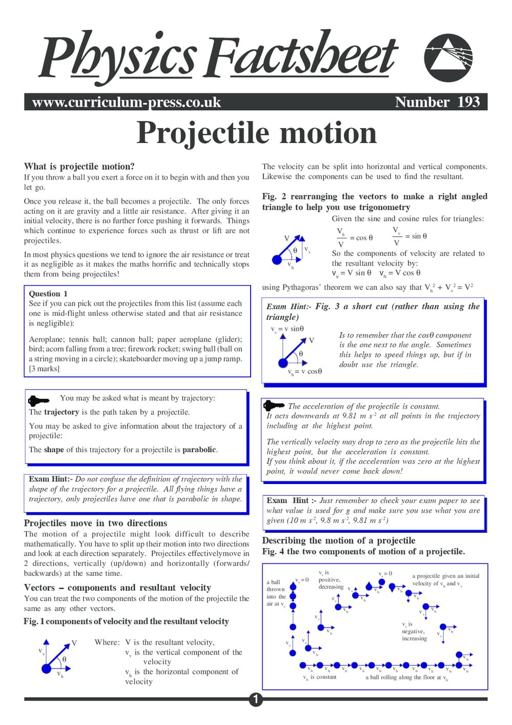 193 Projectile Motion