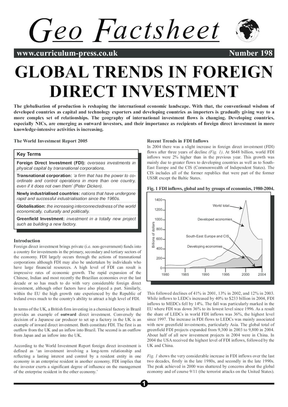 198 Global Trends In Fdi