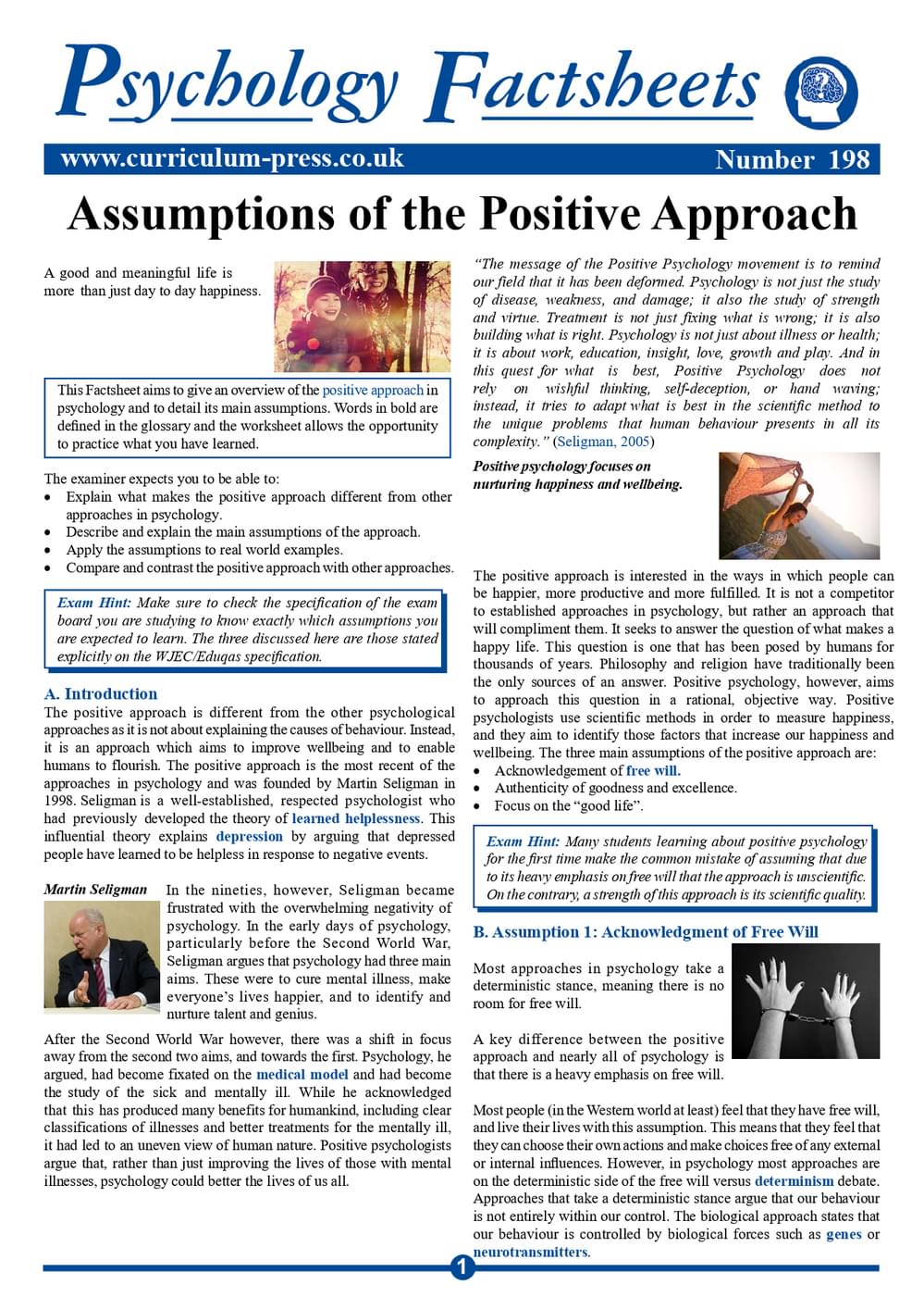 Positive Approach Examples Curriculum Press - Assumptions of the Positive Approach