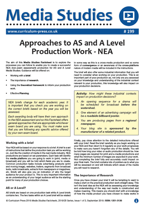 199 Approaches to AS and A Level Production Work