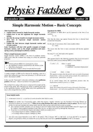 20 Simple Harmonic Motion