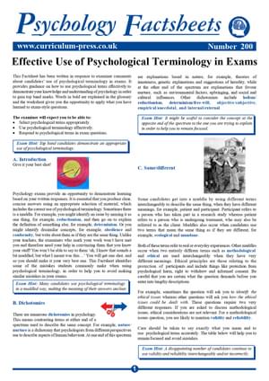 200 Psychological Terminology