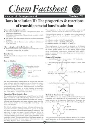 201 Ions In Solution Ii