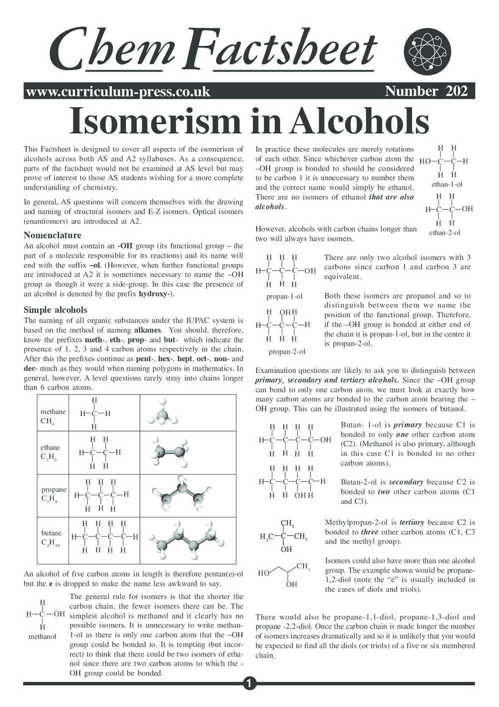 202 Isomerism In Alcohols