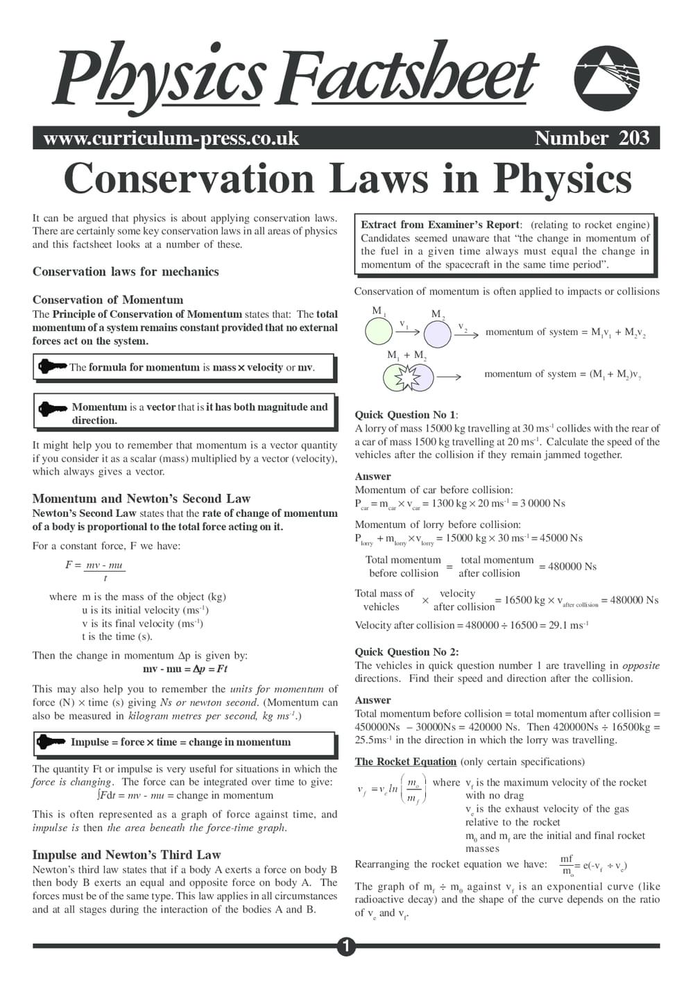 203 Conservation Laws