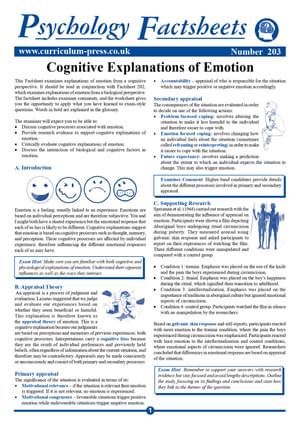 203 Cognitive Explanations Of Emotion