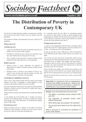 203 The Distribution Of Poverty In Contemporary Uk