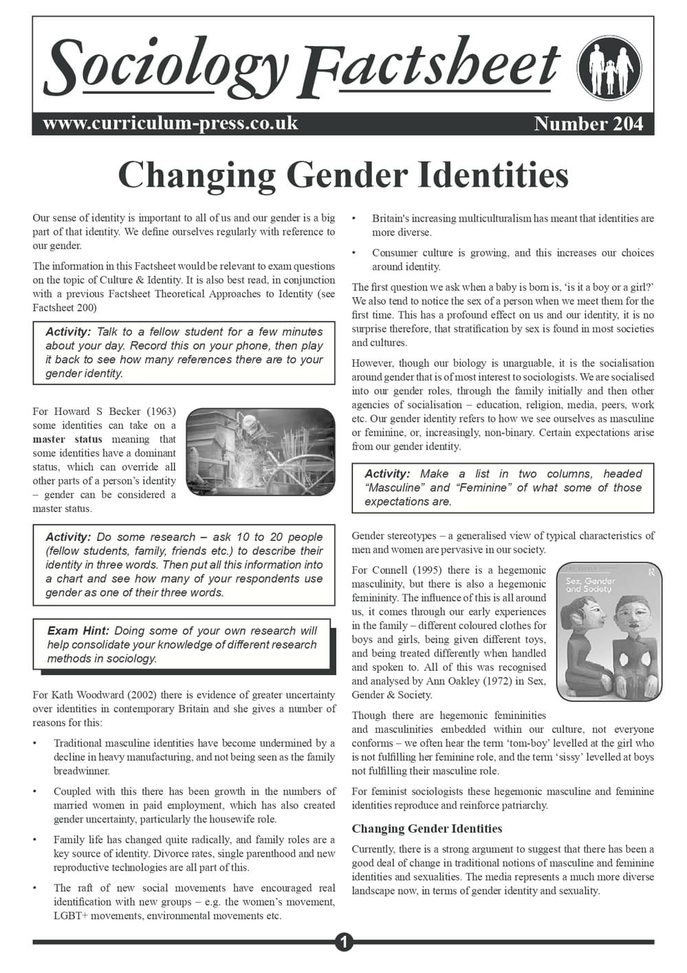 Changing Gender Identities - Curriculum Press