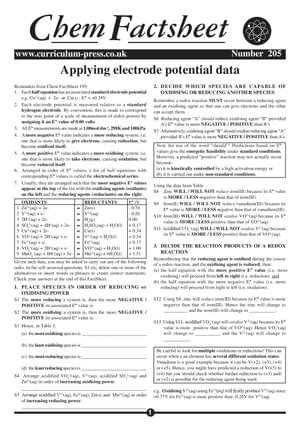 205 Electrode Potential Data