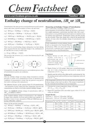 206 Enthalpy Neutralisation