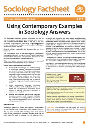 212 Using Contemporary Examples in Sociology