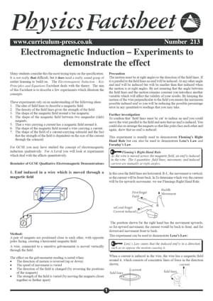 213 Electromagnetic Induction   Experiments