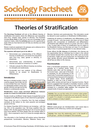 215 Theories of Stratification